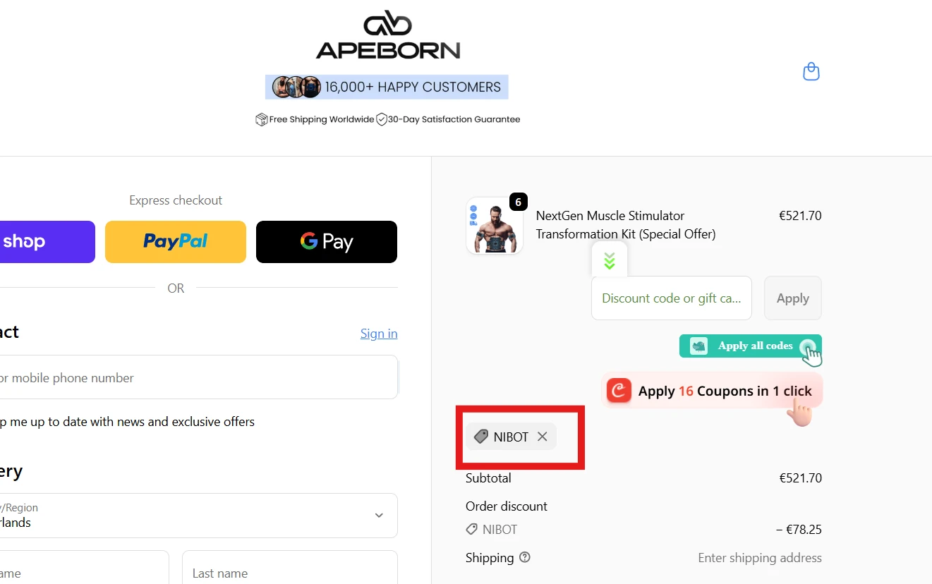 Use Discount Code NIBOT for 15% OFF Sitewide at apebornfitness.com